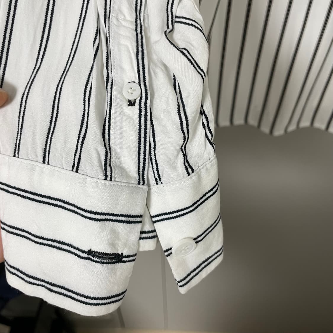 시스템옴므 브이넥 스트라이프 셔츠(오버핏) 상품이미지6