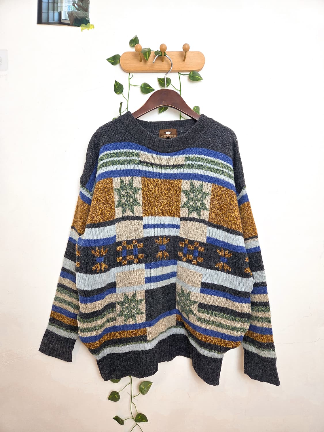 유니크 패치워크 니트 [빅사이즈] 상품이미지1