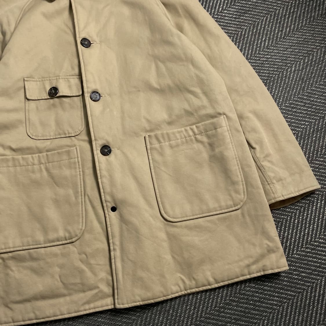 hipster&co 베이지 미니멀 혼방 헤비 웨이트 워크 코트y 4955 상품이미지3