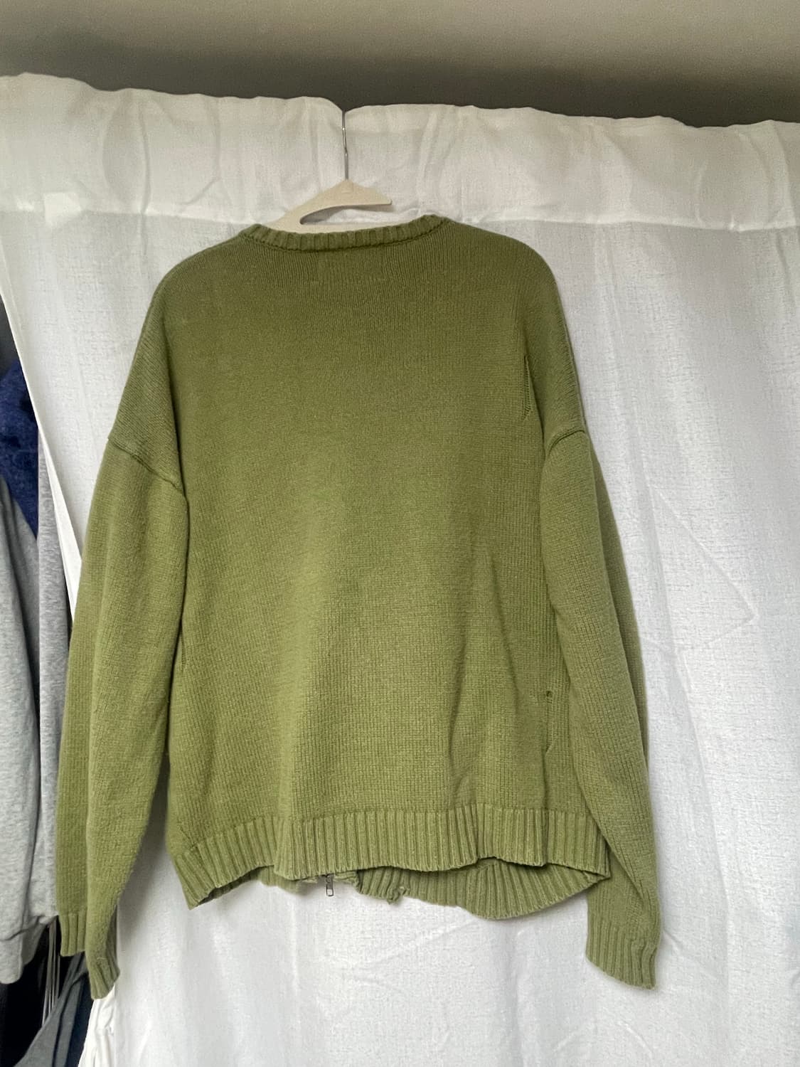 엑스톤즈 보운 니트집업 카키 상품이미지2