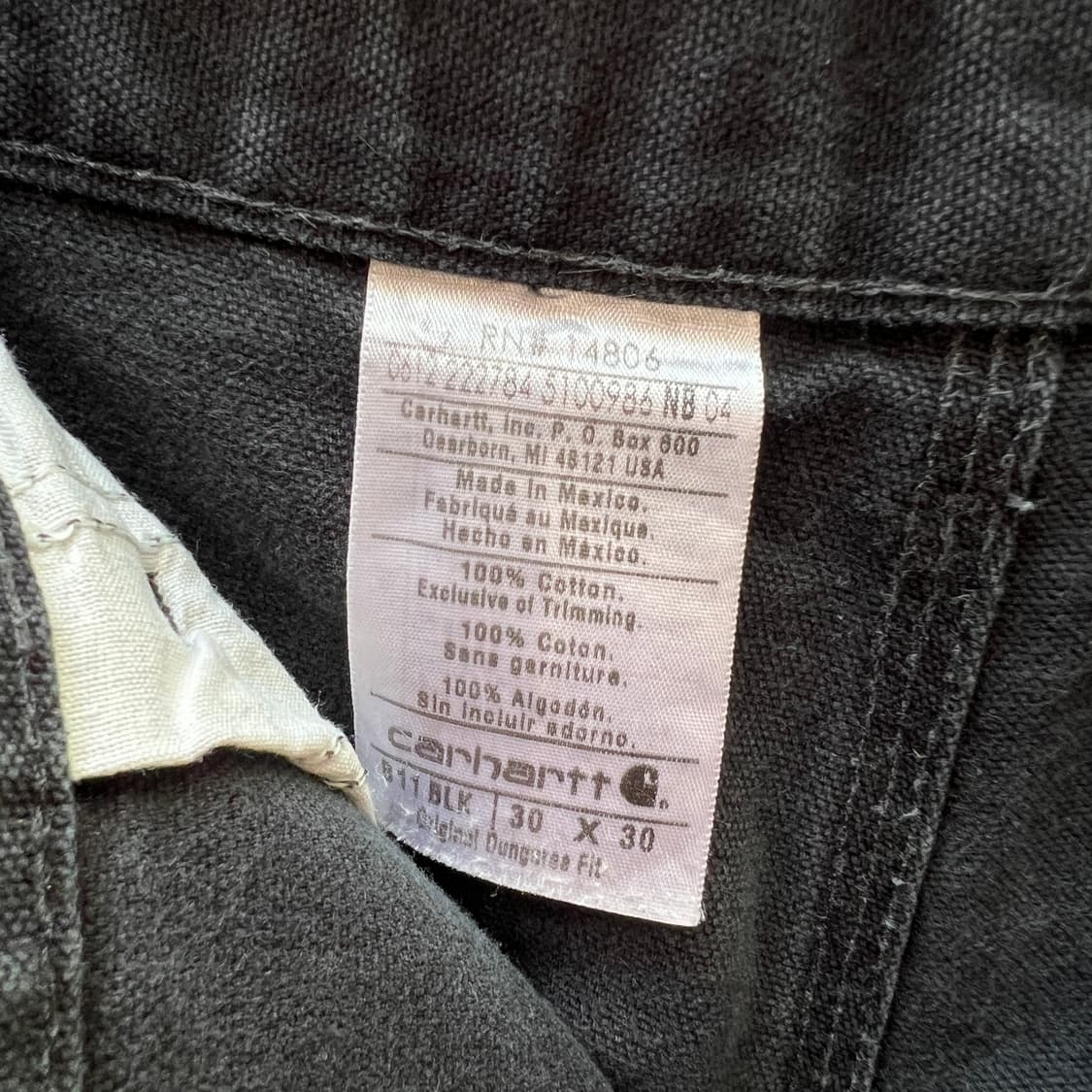 칼하트 카펜터 워크 팬츠 B11 BLK 상품이미지8