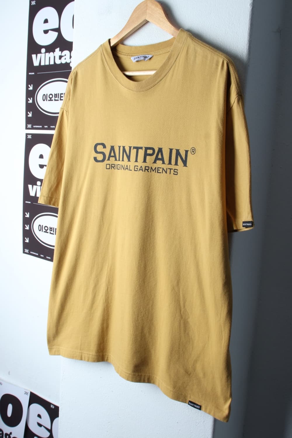 (L-XL) 세인트페인 반팔 티셔츠 빅로고 노랑 스트릿-H32427 상품이미지1