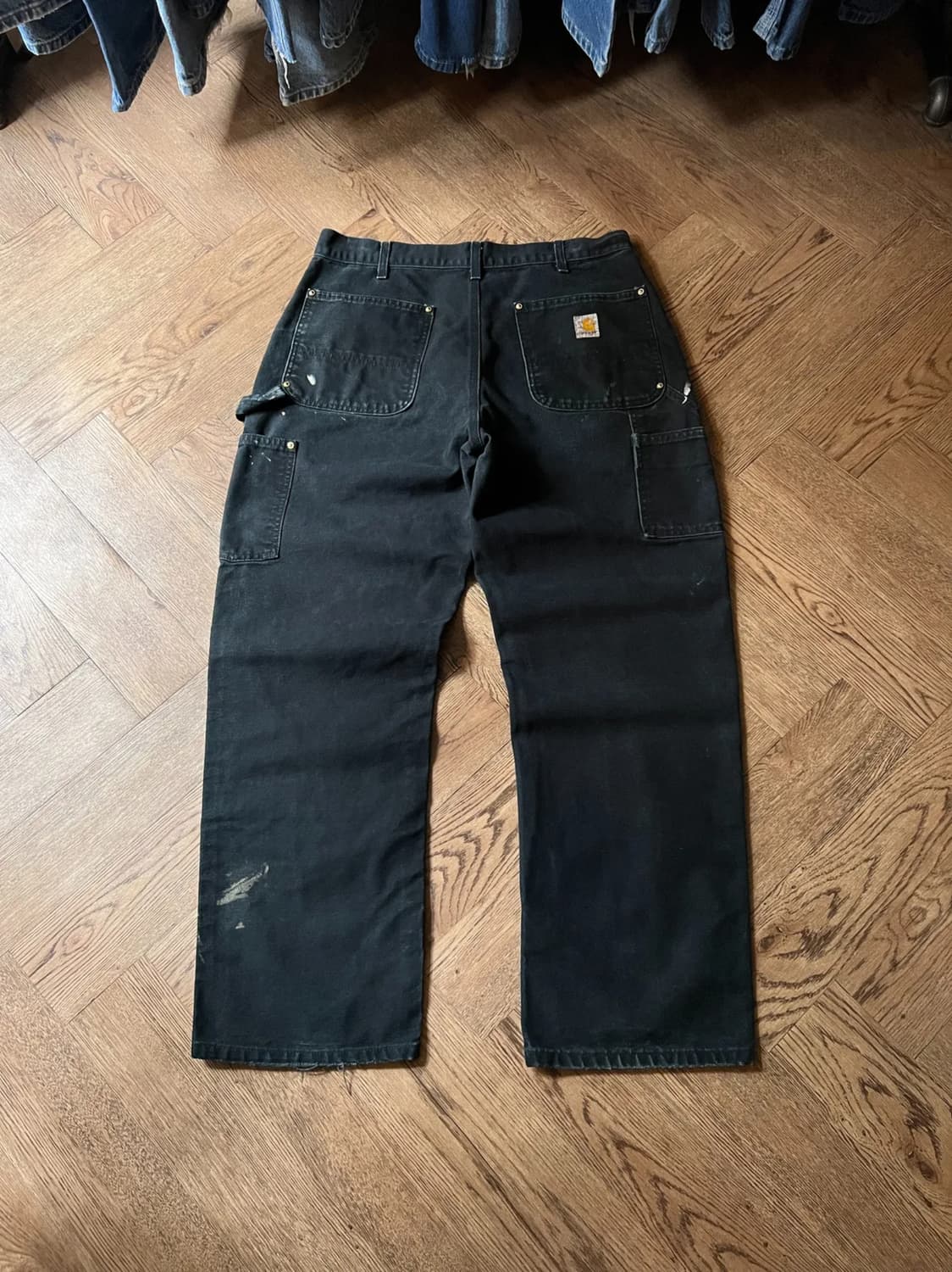 [34]칼하트 USA 빈티지 페인팅 블랙 더블니 워크 팬츠 상품이미지2