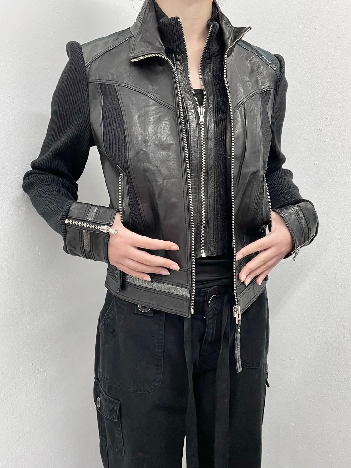 락시크 양가죽 레이어드 자켓 상품이미지2