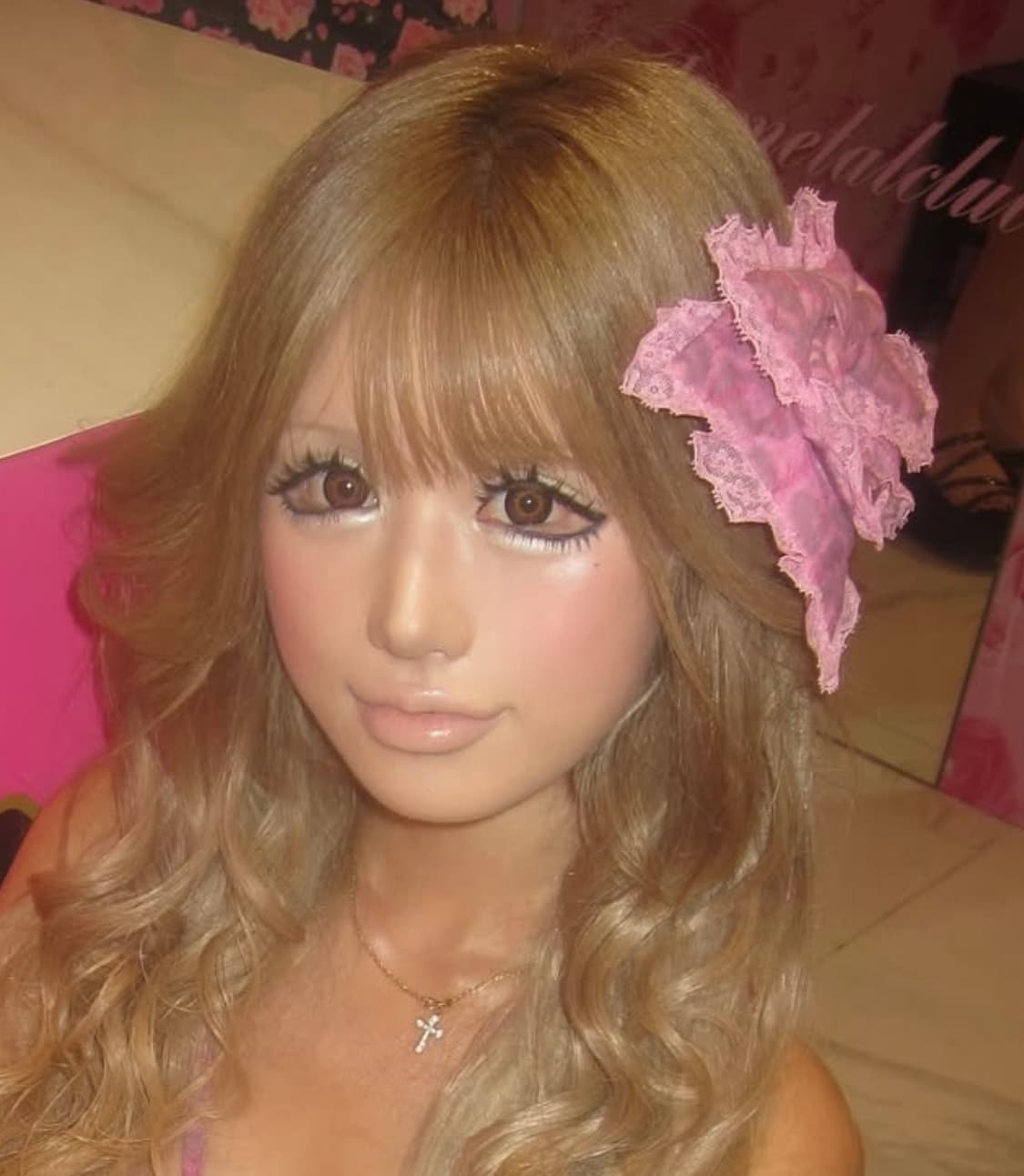 베이비메탈클럽 리본 봉봉 핑크 레오파드 헤어 클립 헤어핀 상품이미지1