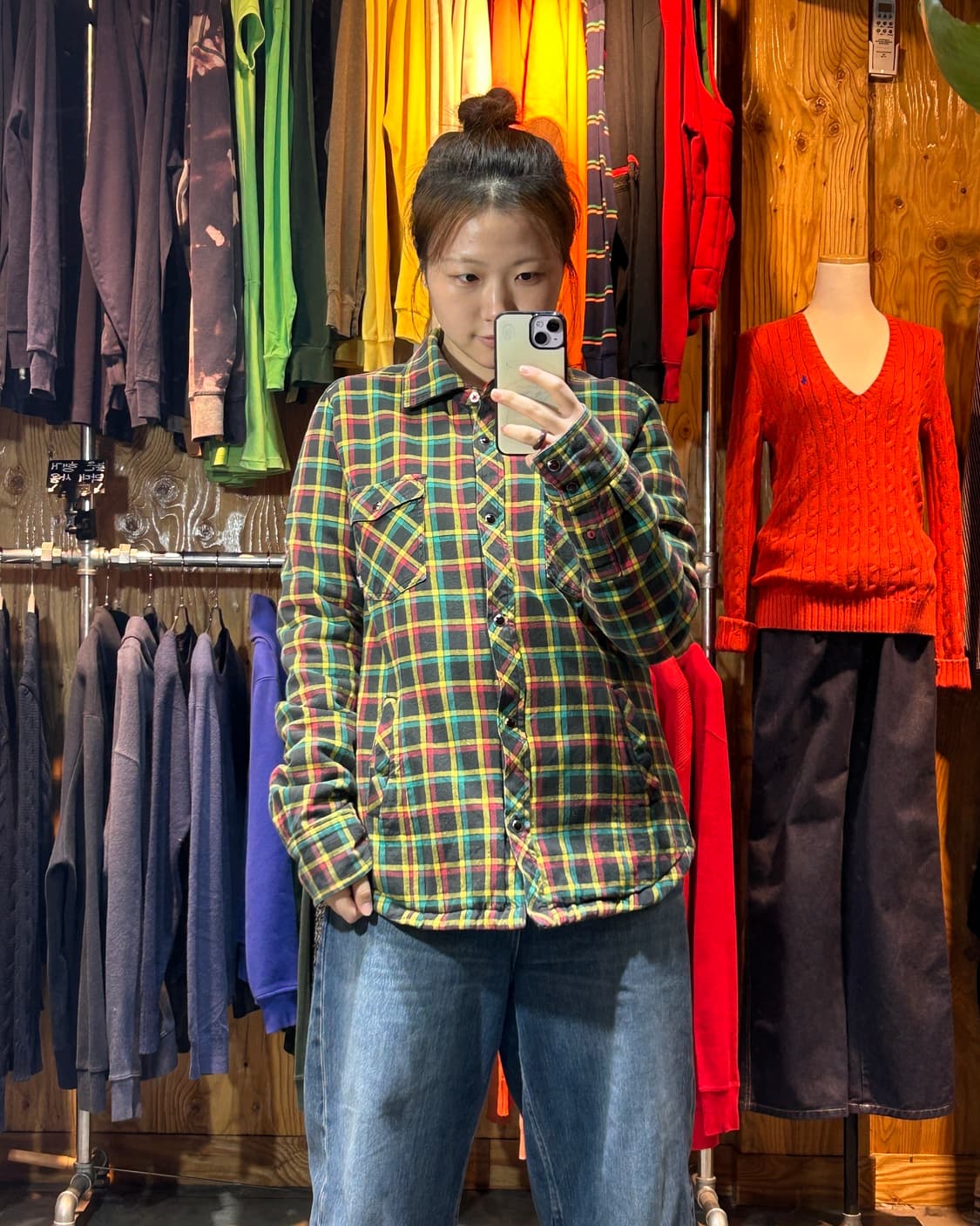 XL 반스 퀼팅 안감 체크패턴 자켓 상품이미지1