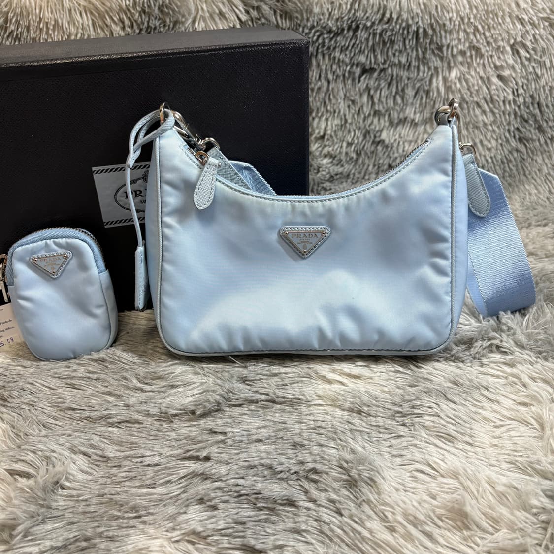 프라다 리나일론 리에디션 2005 테수토 호보백 블루 상품이미지1