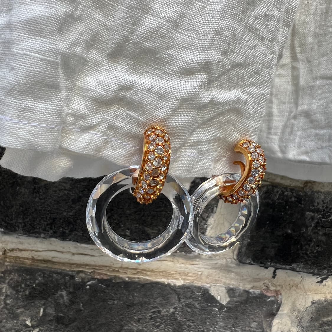 80s 스와로브스키 크리스탈 팔찌 & 귀걸이 상품이미지5