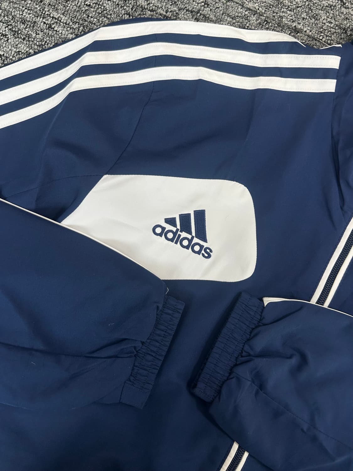 아디다스 네이비 화이트 트랙탑 바람막이 L 상품이미지6
