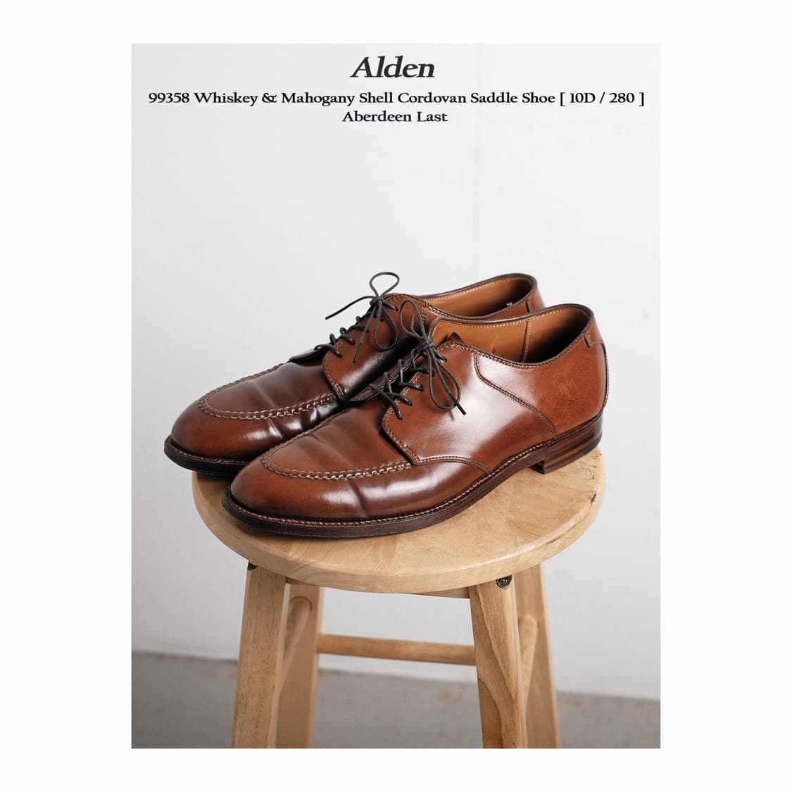 알든 99358 10D 위스키&마호가니 쉘 코도반 새들슈즈 상품이미지1