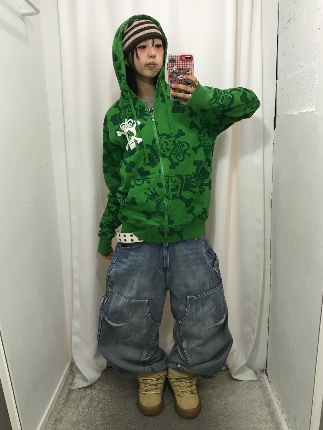 Stussy Skull Printing Hood Zip-Up 상품이미지3