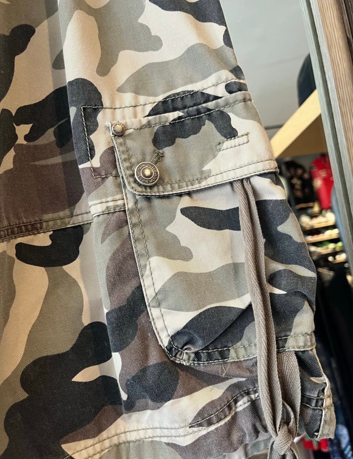 베티붑 진스 카키 카모플라쥬 핀턱 투턱 카고포켓 y2 상품이미지4