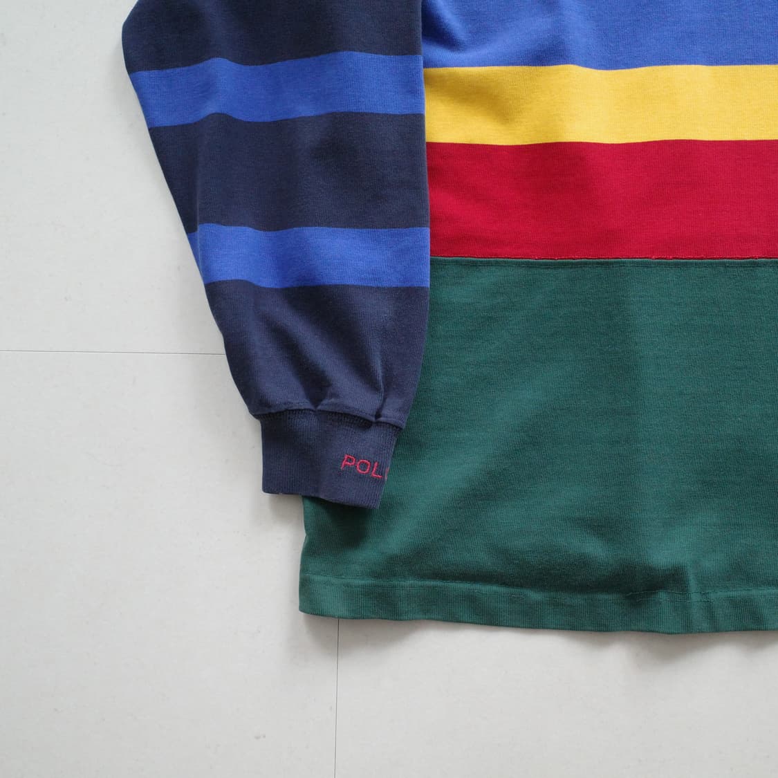 90s USA 폴로 로라이프 컬러블록 럭비셔츠 (XL)  상품이미지9
