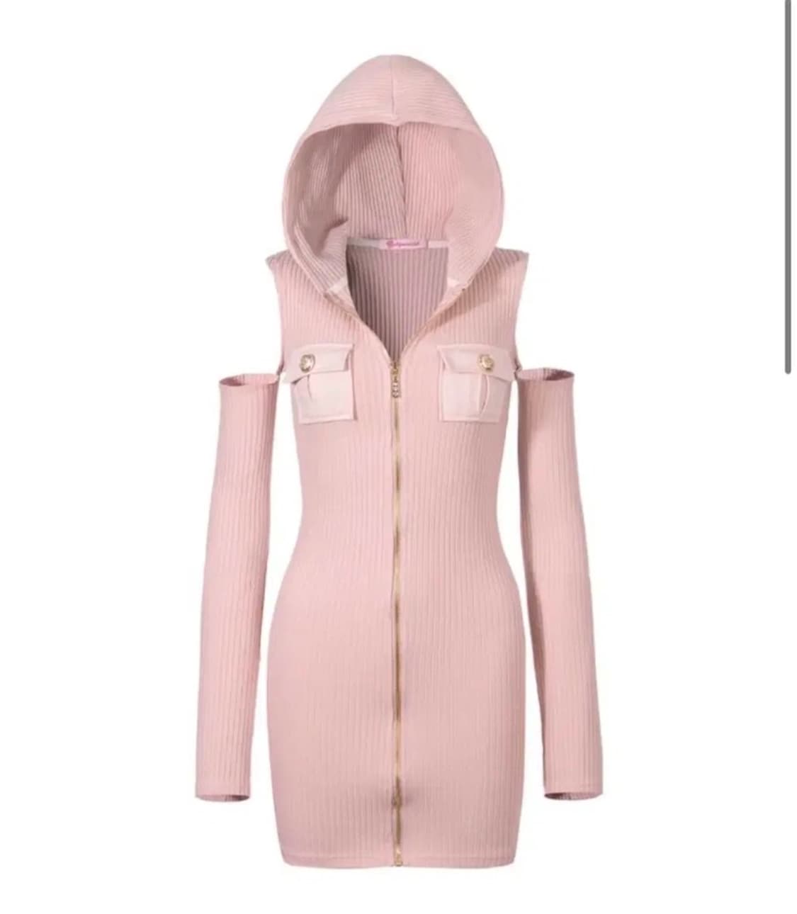 새상품 베이비메탈클럽 베메클 골드 버튼 후드 원피스 베이비 핑크 상품이미지1