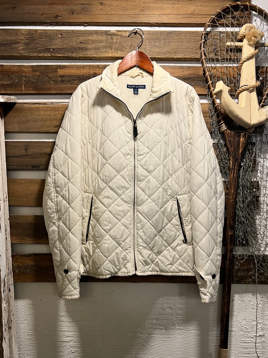 [M]폴로 랄프로렌 우먼스 화이트 퀼팅 자켓 상품이미지1