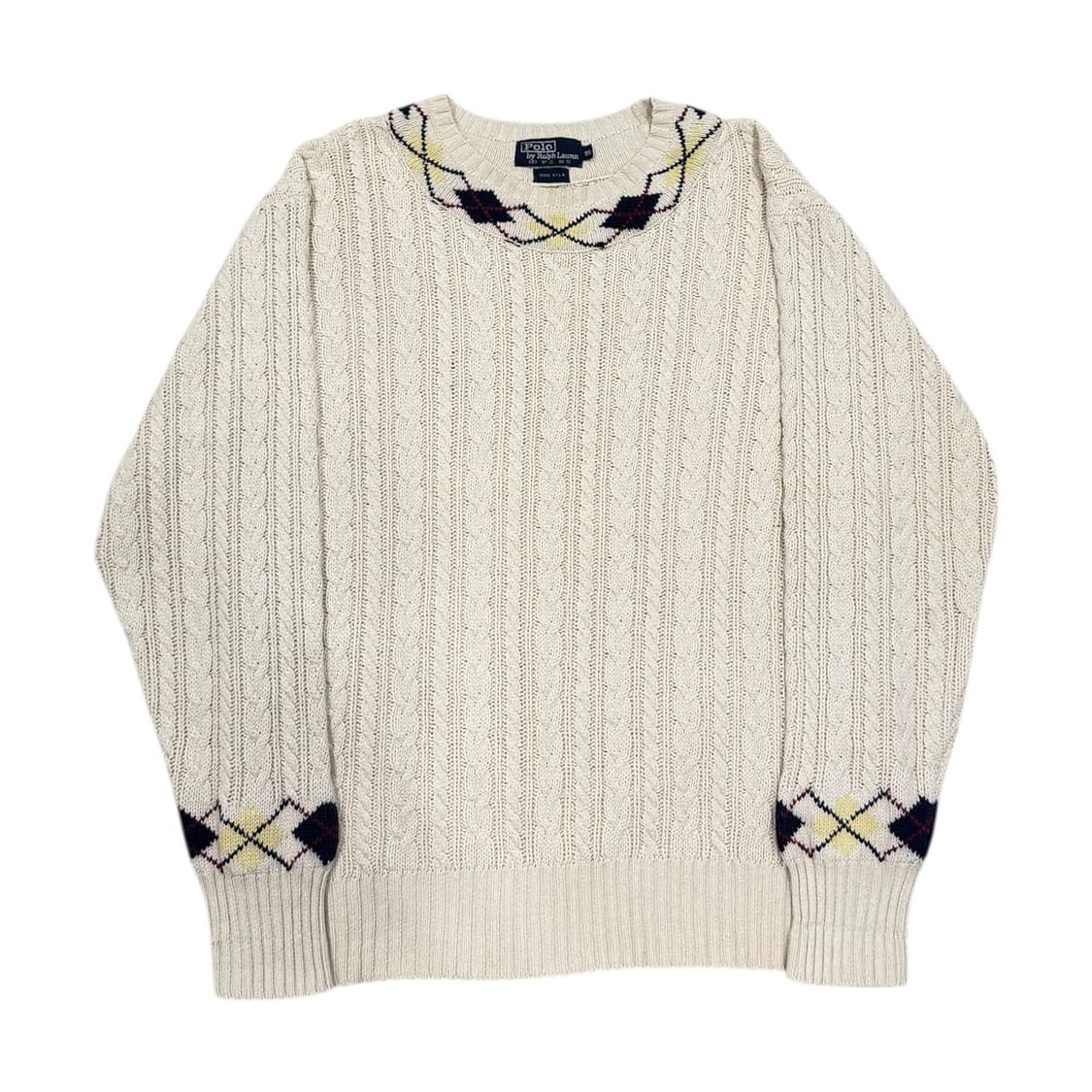80S 폴로 랄프로렌 아가일 꽈배기 견 실크 니트 95 상품이미지1