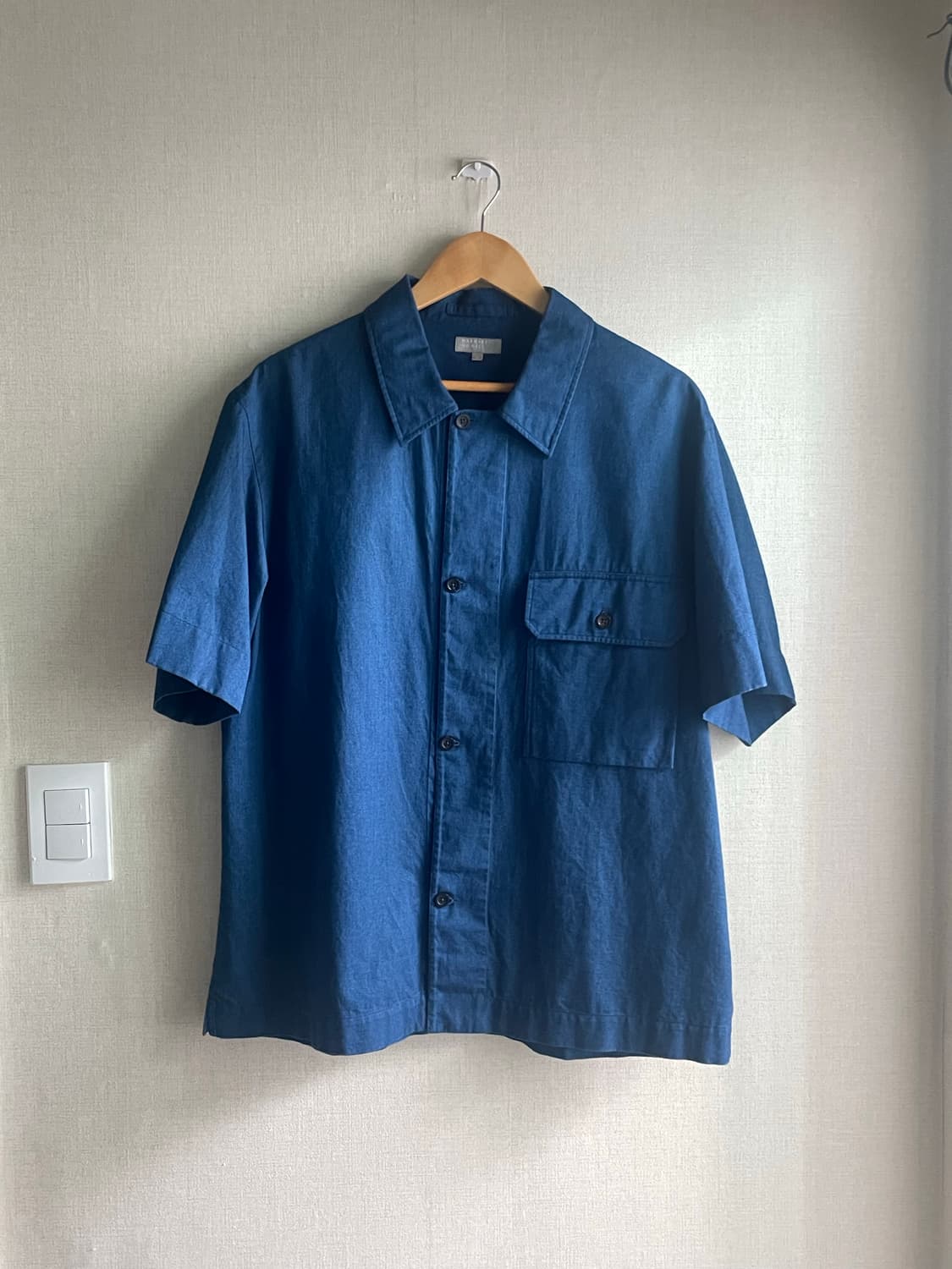 마가렛호웰 영국 라인 트윌 4버튼 셔츠 인디고 M (Made in UK) 상품이미지1