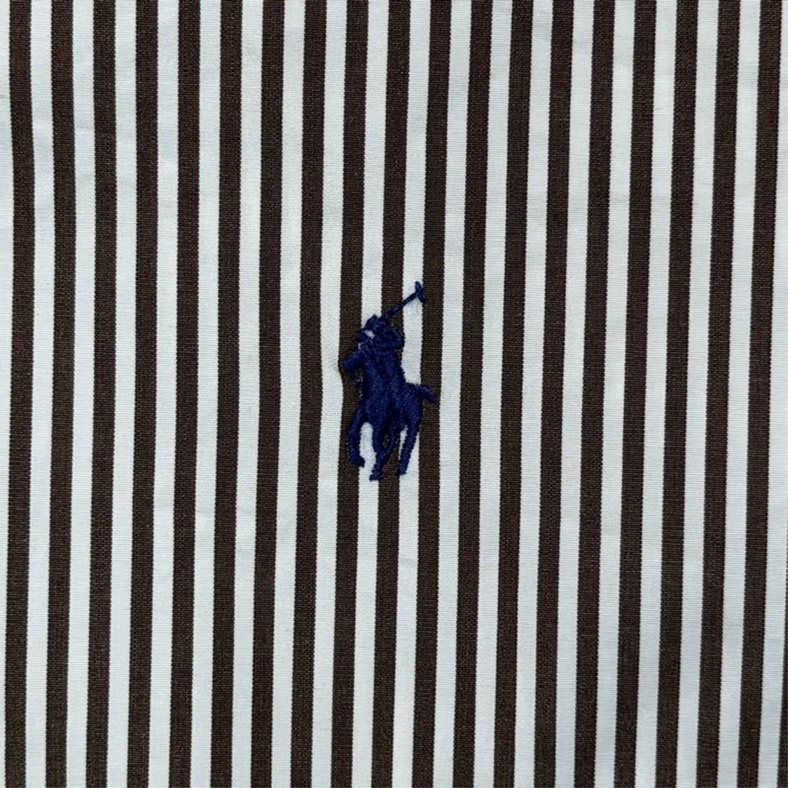 폴로랄프로렌  클래식핏 스트라이프 셔츠 화이트&브라운 S 상품이미지2