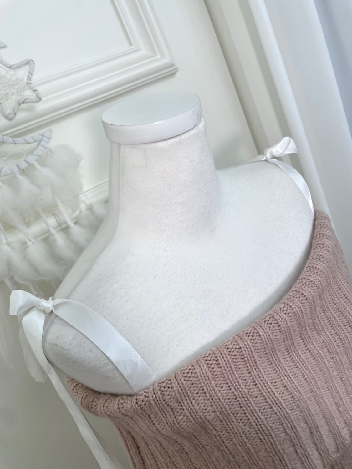 ANK ROUGE indi pink bow off-shoulder swe 상품이미지7