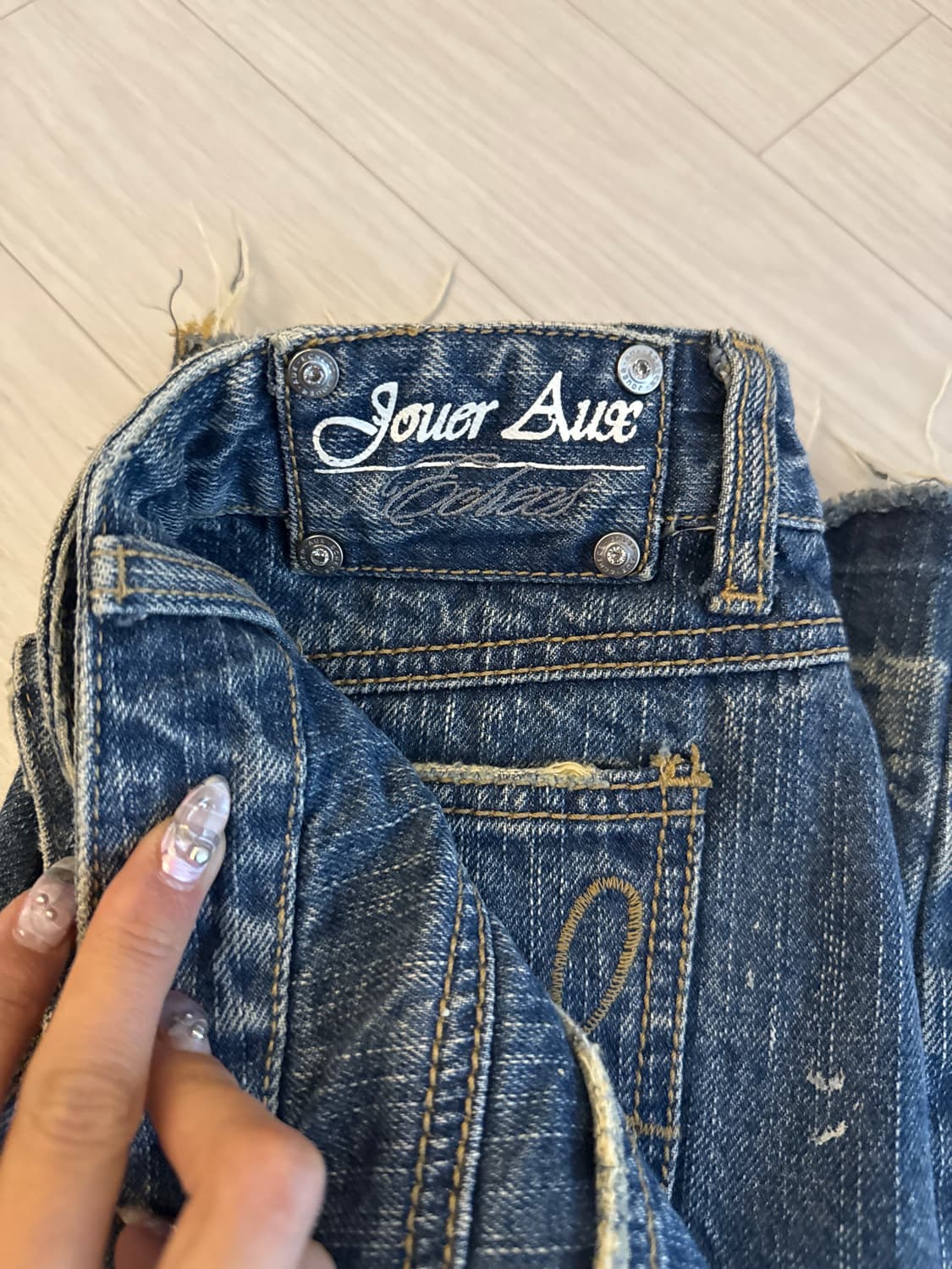 일본 빈티지 JOUER AUX ECHECS데님 스커트 갸루 Y2k 상품이미지8