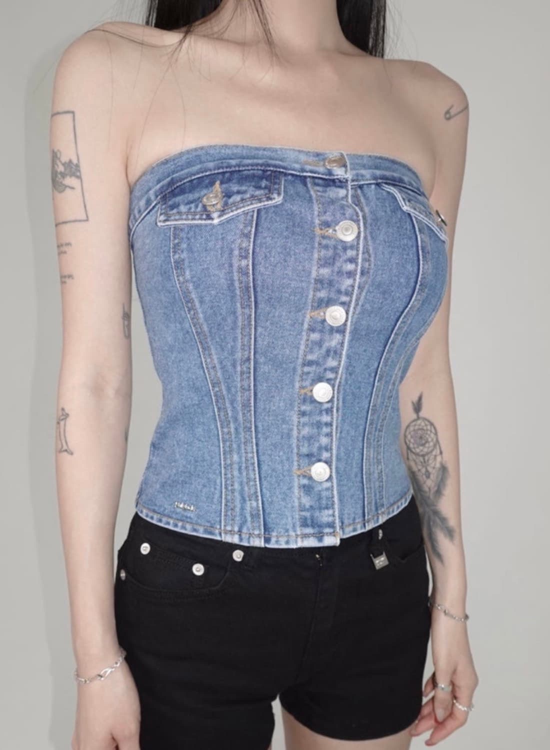 페일제이드 데님 탑 상품이미지1