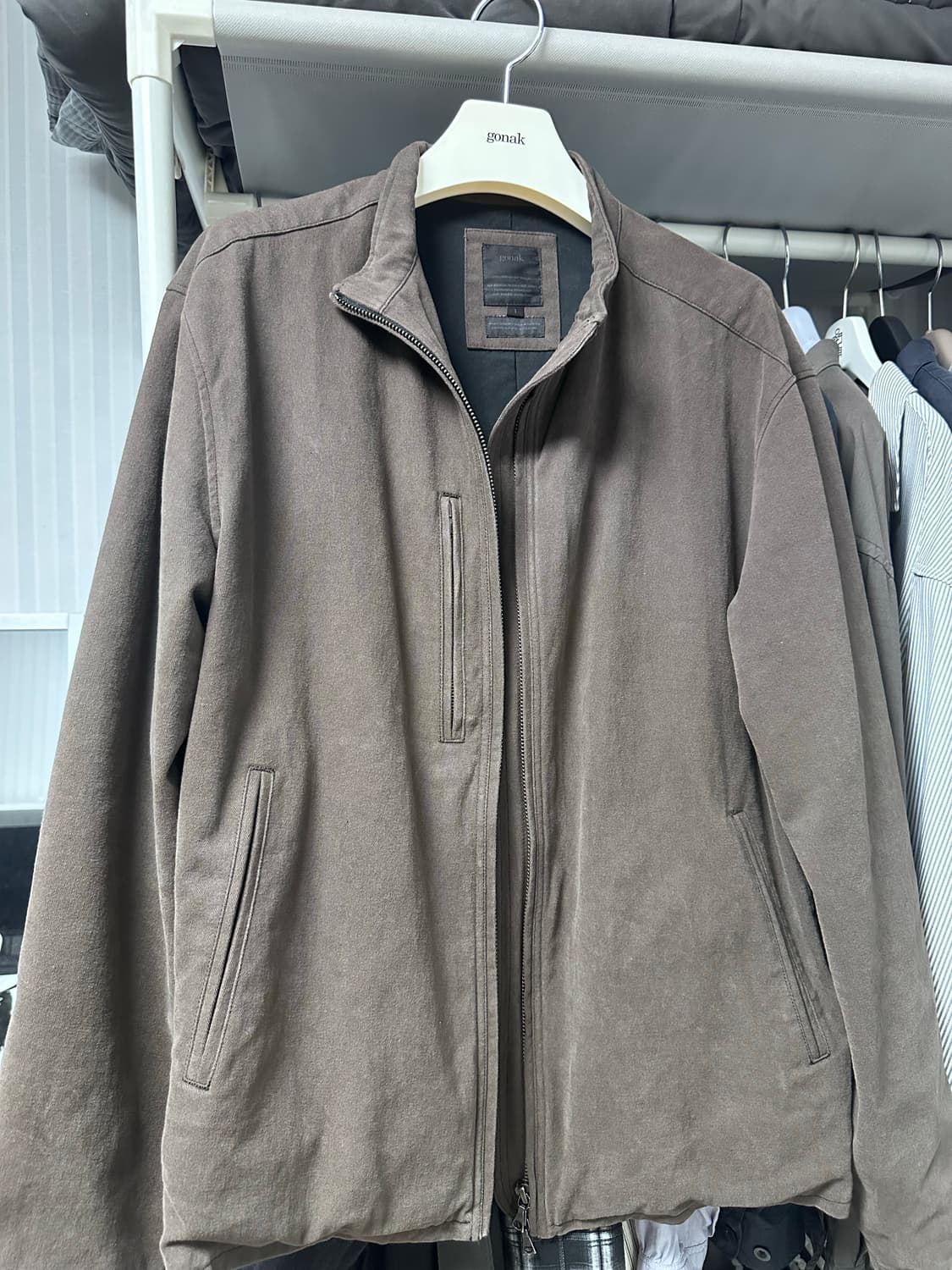 고낙 브러시드 코튼 고스트 자켓 1 브라운 상품이미지2