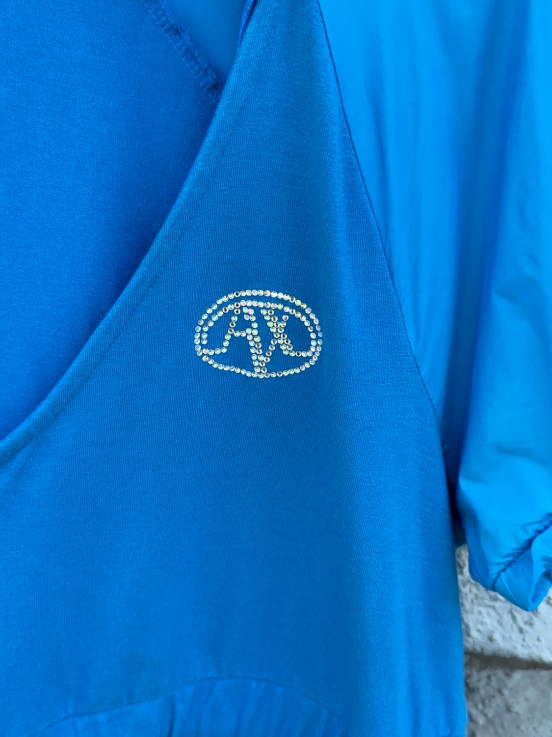 Armani exchange 아르마니익스체인지 블루 큐빅 반팔 후드집업 상품이미지3