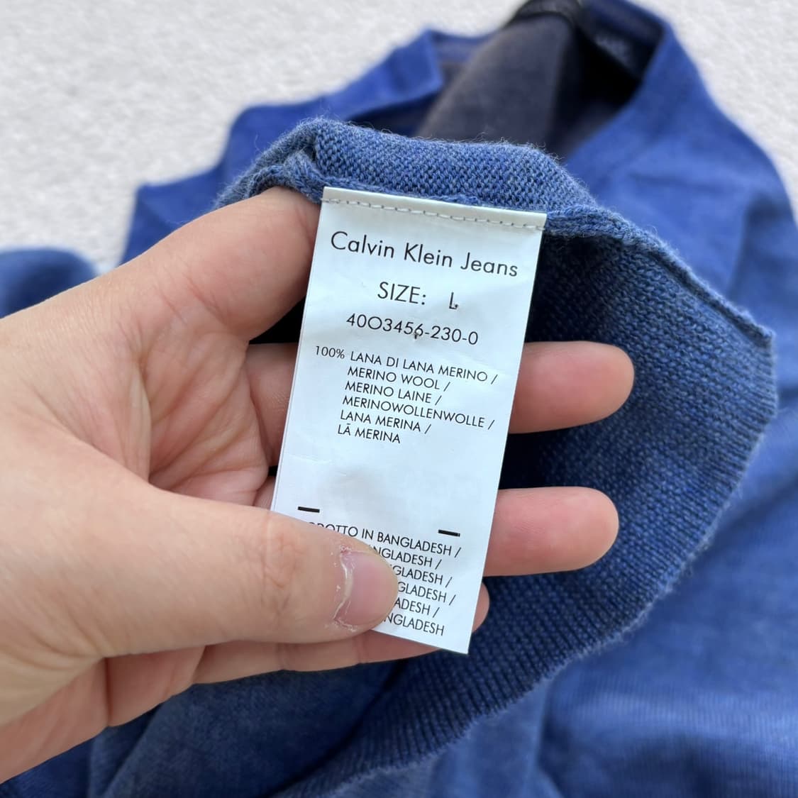 L 캘빈클라인 블루 브이넥 니트 스웨터 0408E1 상품이미지4