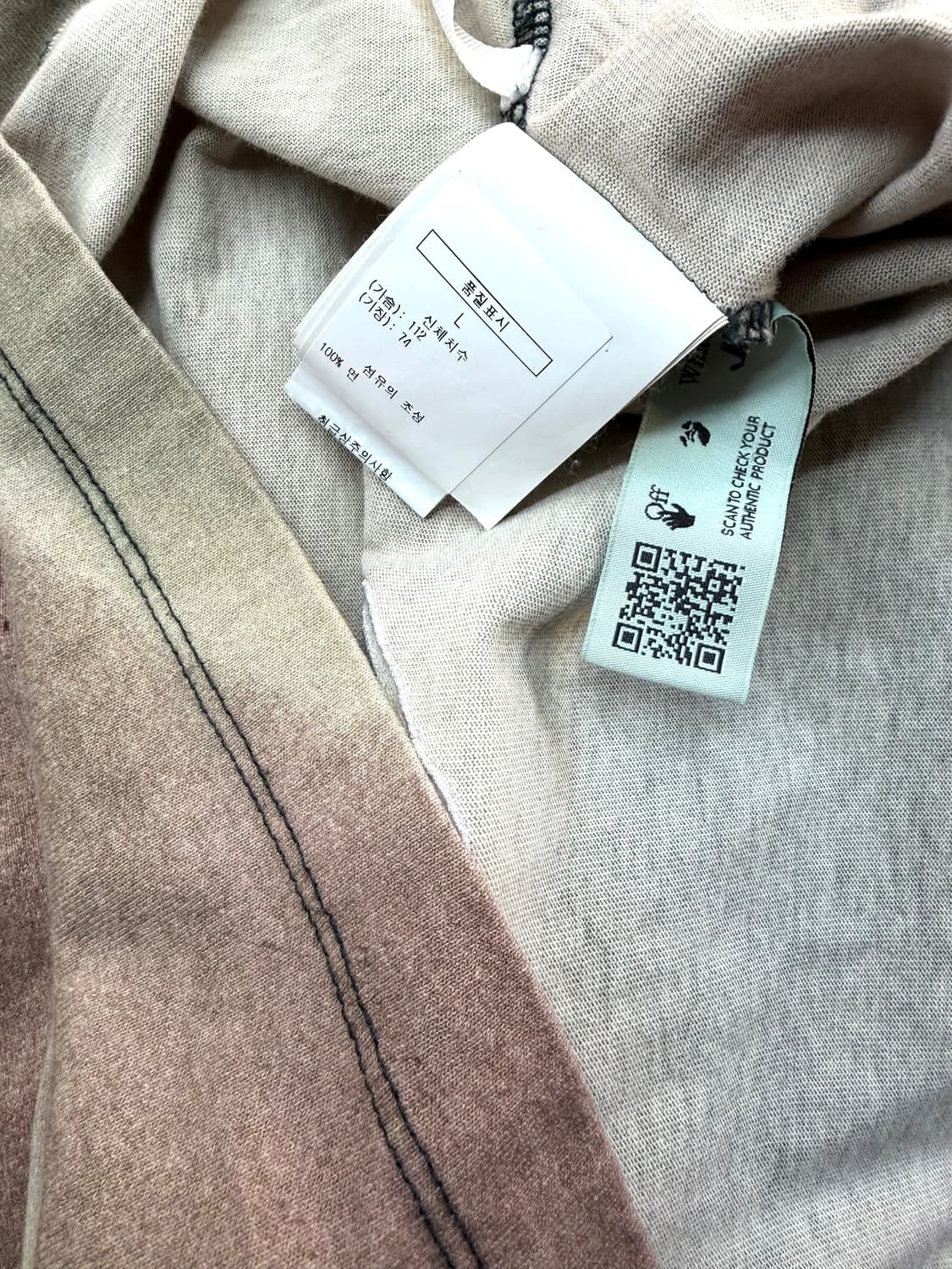 L/ 오프화이트 카모플라주 백로고 반팔 상품이미지9