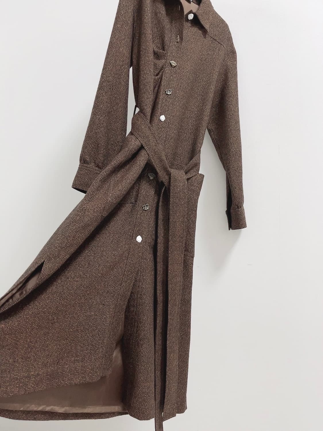 레지나표 벨티드 버진 울 린넨 원피스 상품이미지7