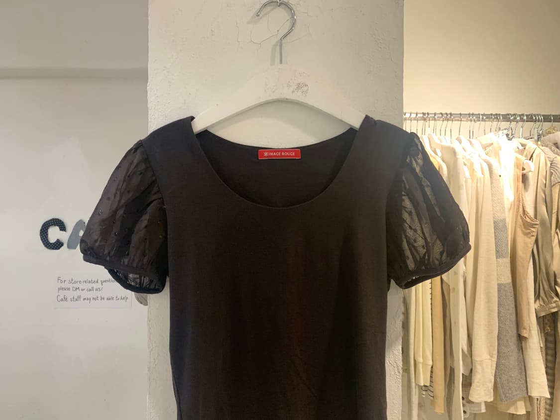 Dot puff sleeve shirts 상품이미지3