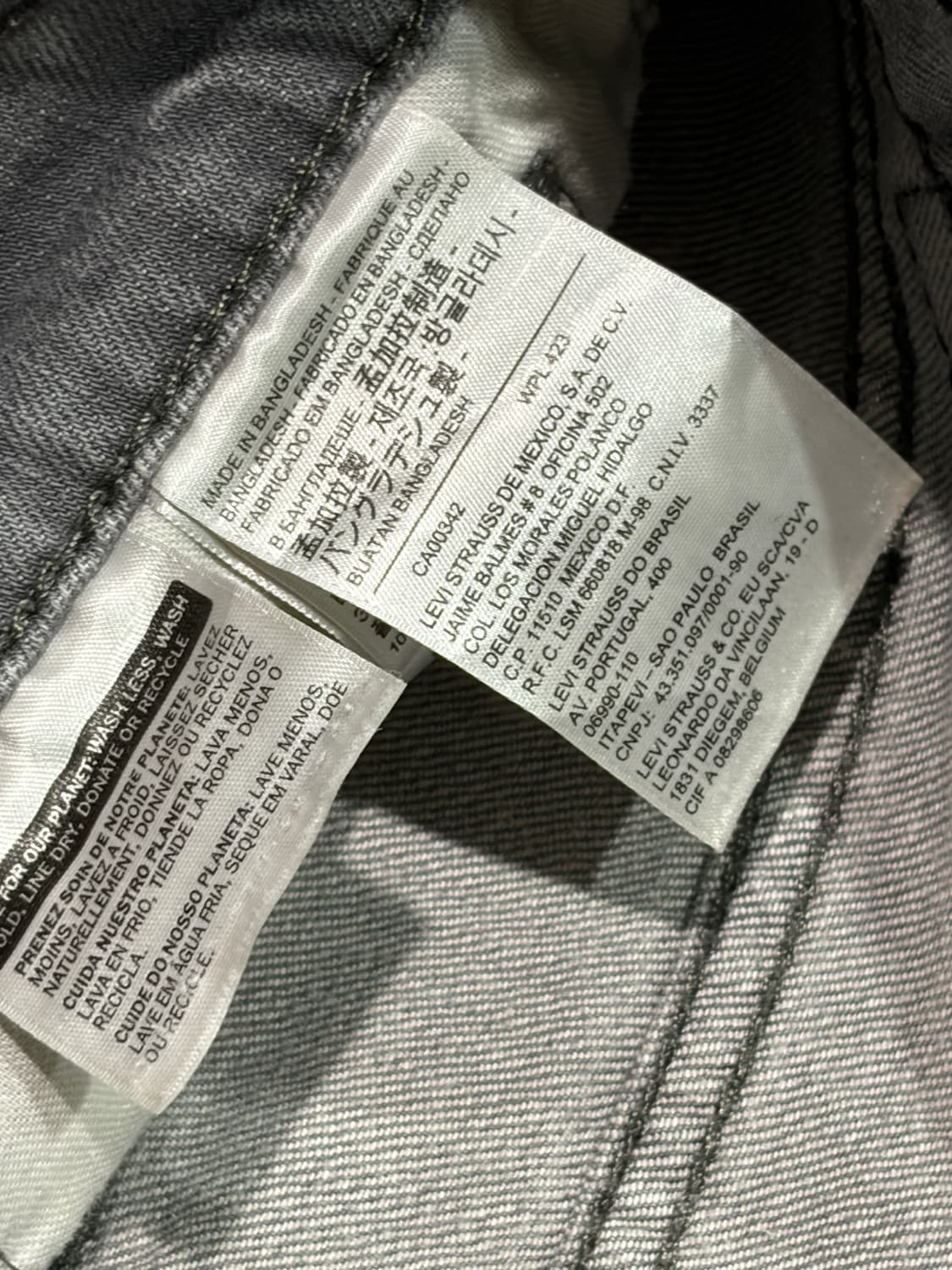 리바이스(Levis) 504 그레이 데님 팬츠 상품이미지5