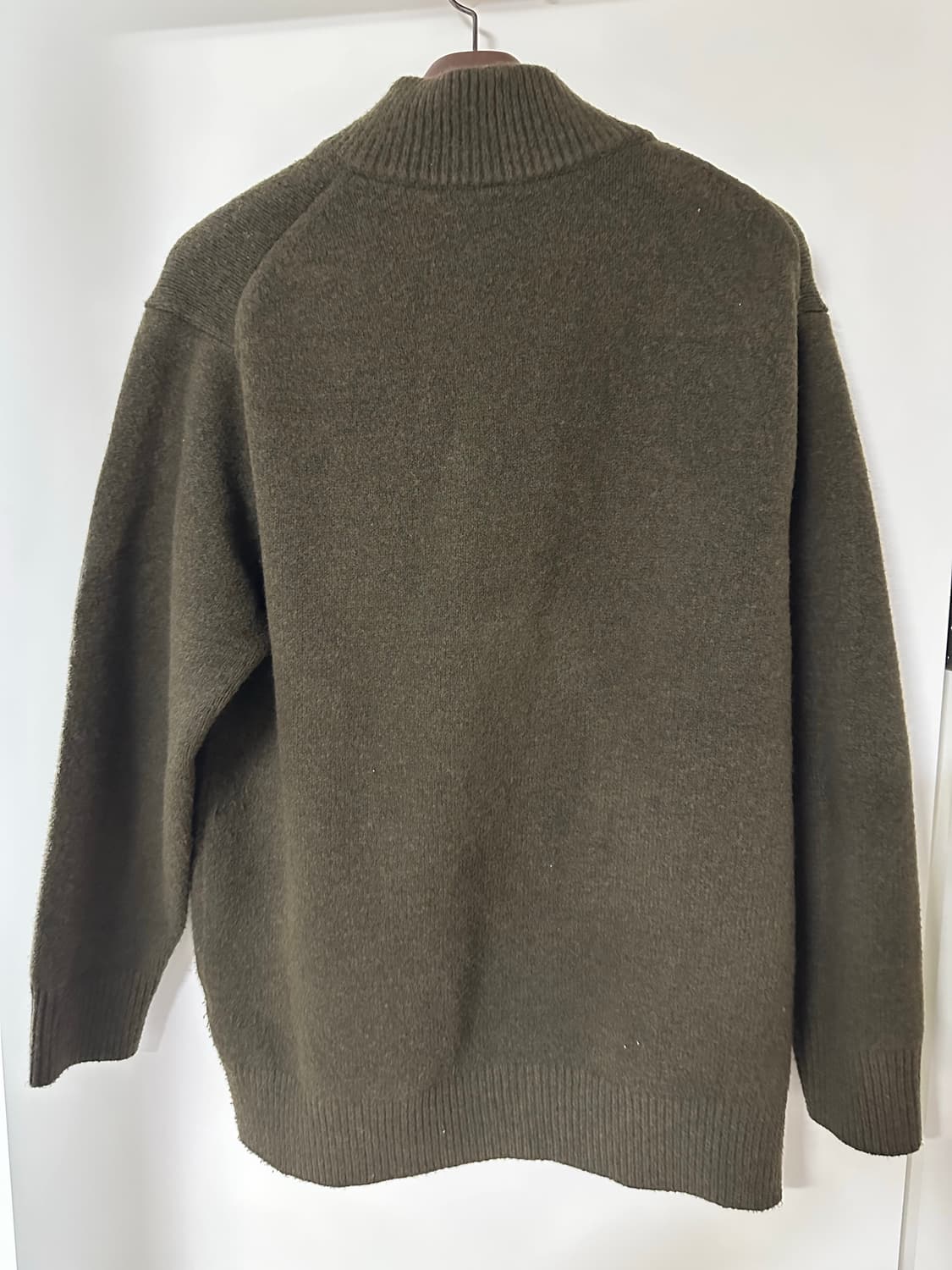 유니클로 수플레얀 하프집 스웨터 (긴팔) 올리브 2XL 상품이미지2