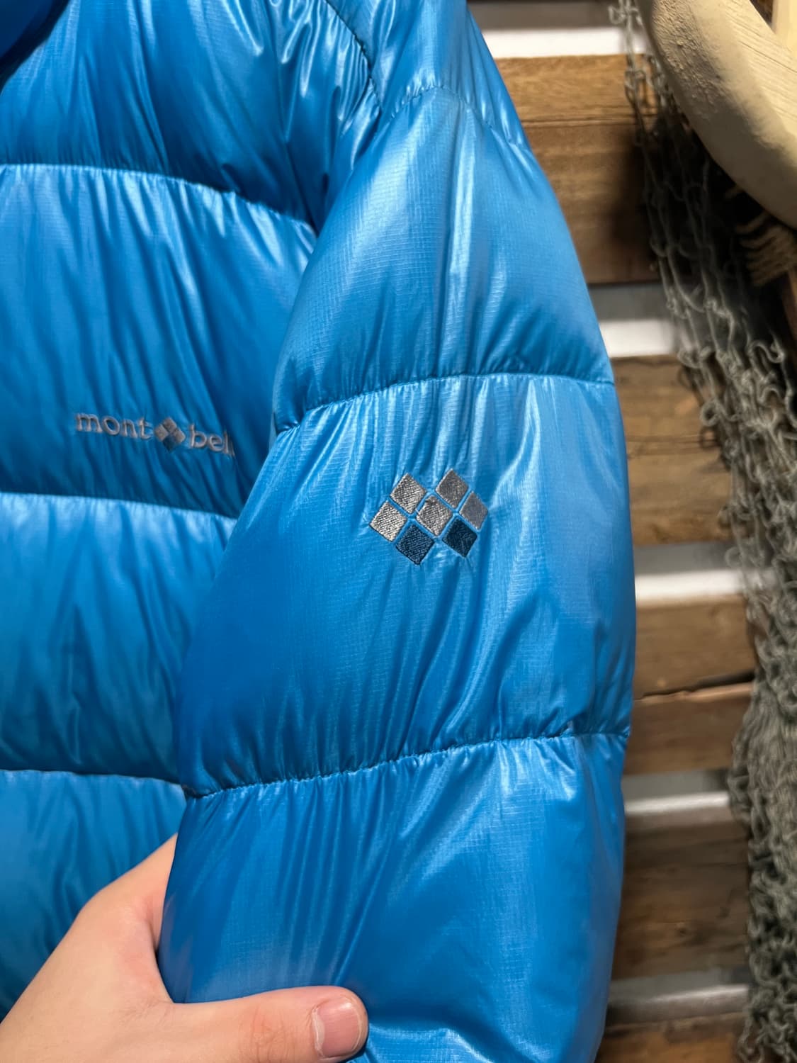 [XL]90's 몽벨 EX800 스카이블루 덕다운 경량 패딩 상품이미지4
