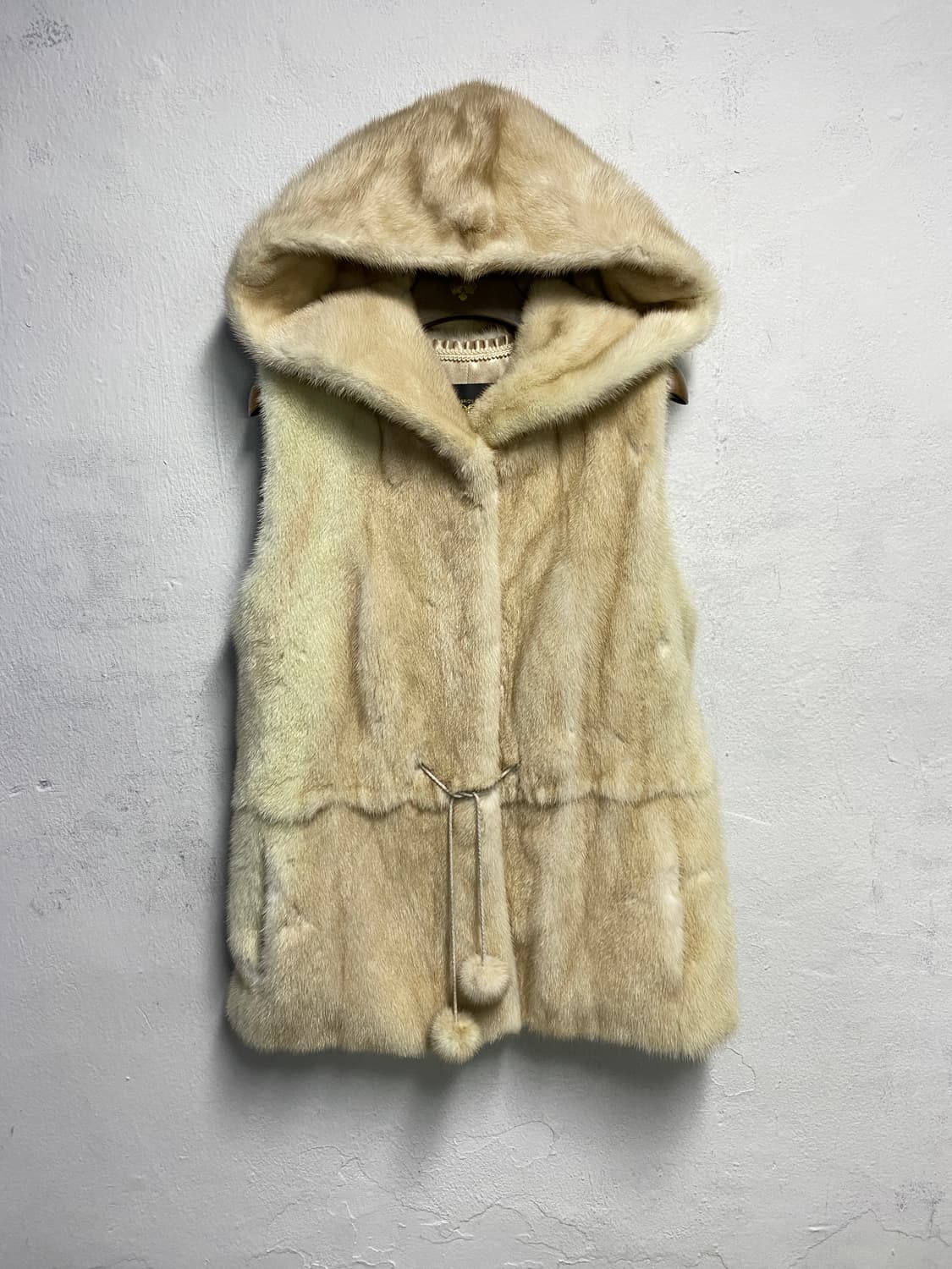 우단모피 나파밍크 후드 베스트 55-66 상품이미지1