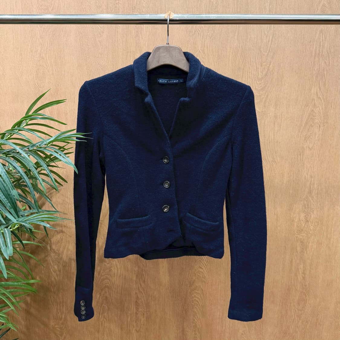 폴로 랄프로렌 울 테일러드 자켓 스탠드 카라 디테일 슬림핏 네이비 상품이미지1