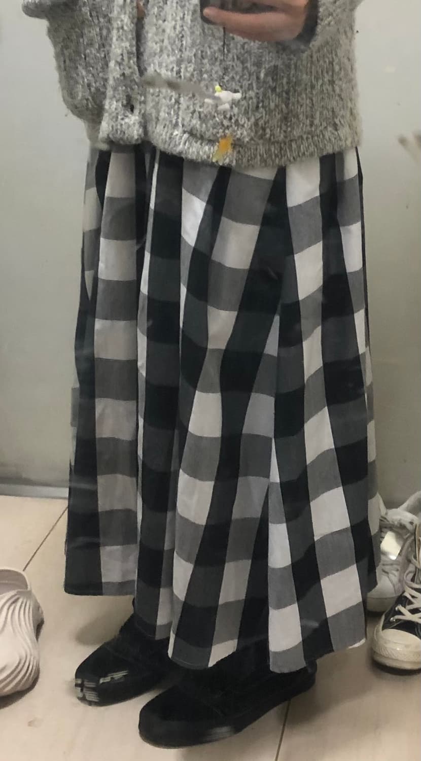 일본빈티지 모리걸 체크 롱스커트 상품이미지1
