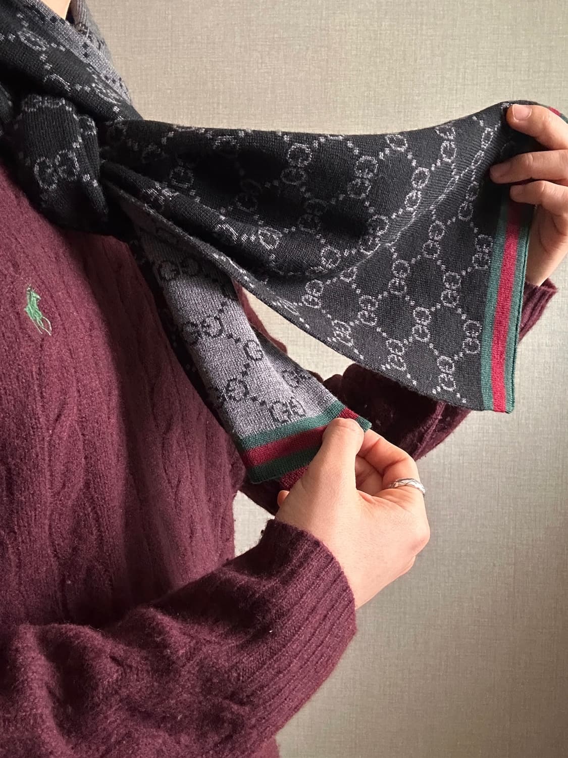 Gucci 구찌 모노그램 투톤 울 머플러 상품이미지1