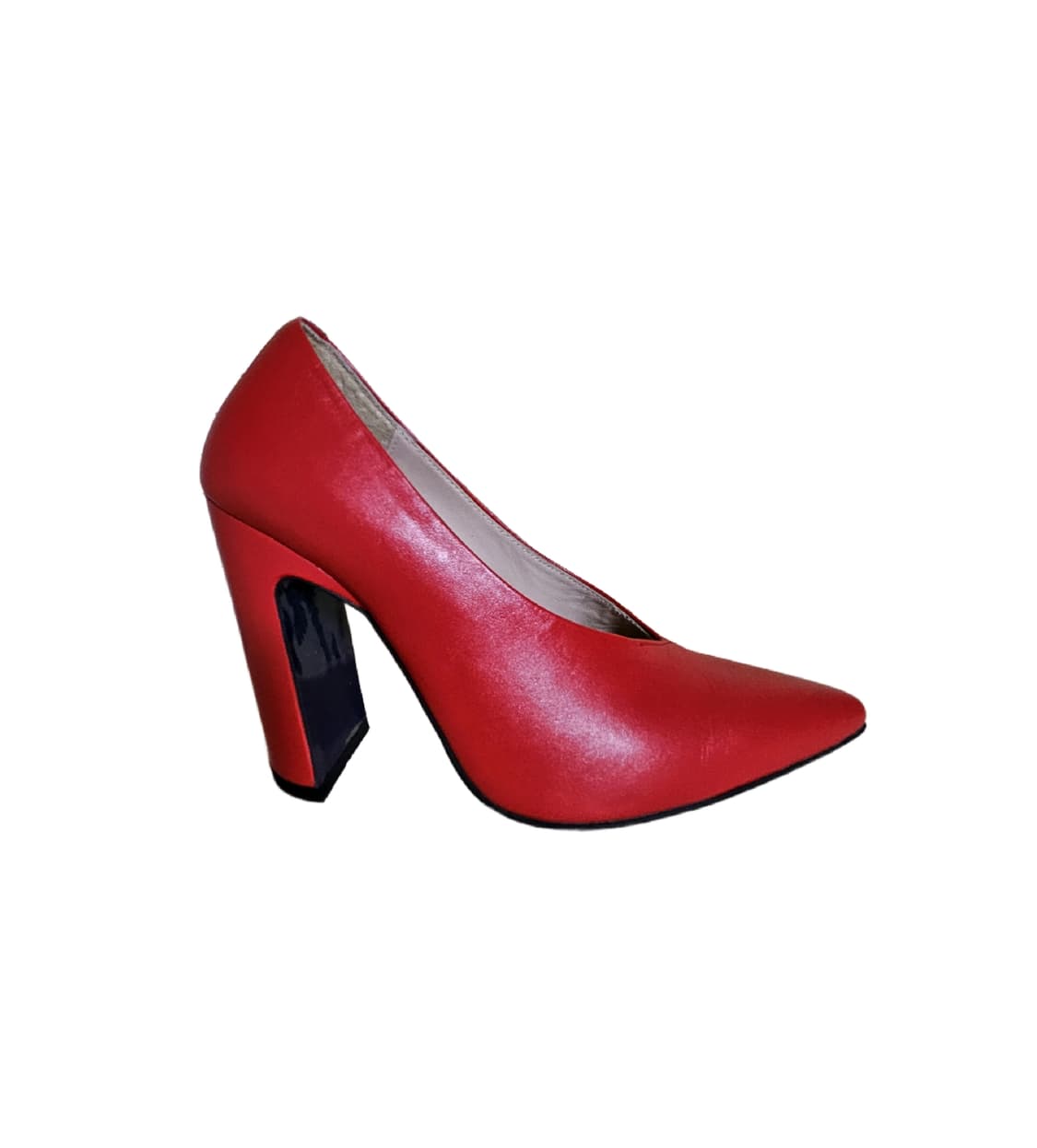 [미사용] 슈콤마보니 V컷 와이드 레드 펌프스 힐 👠 225 상품이미지4