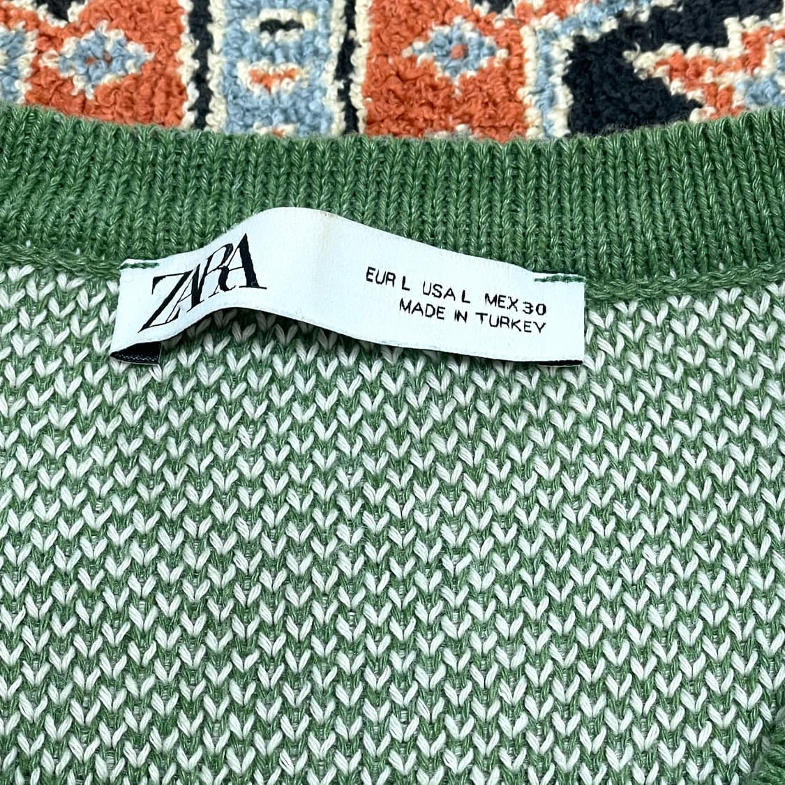 자라 그린 스트라이프 가디건 여성L 상품이미지3