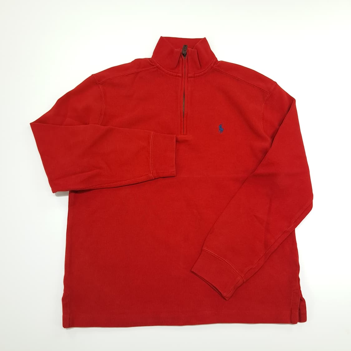 CN808 S 폴로 랄프로렌 레드 하프집업 긴팔 니트 스웨터 상품이미지2