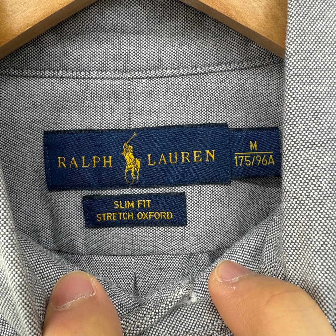폴로 랄프로렌 옥스포드 셔츠 회색 남성 M 상품이미지4