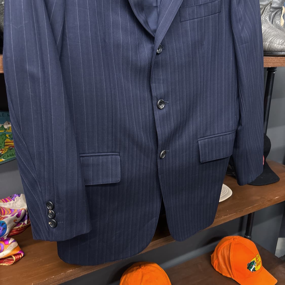 J.PREES 헤링본 스트라이프 쓰리버튼 프레피 울 수트 셋업 N618 상품이미지6