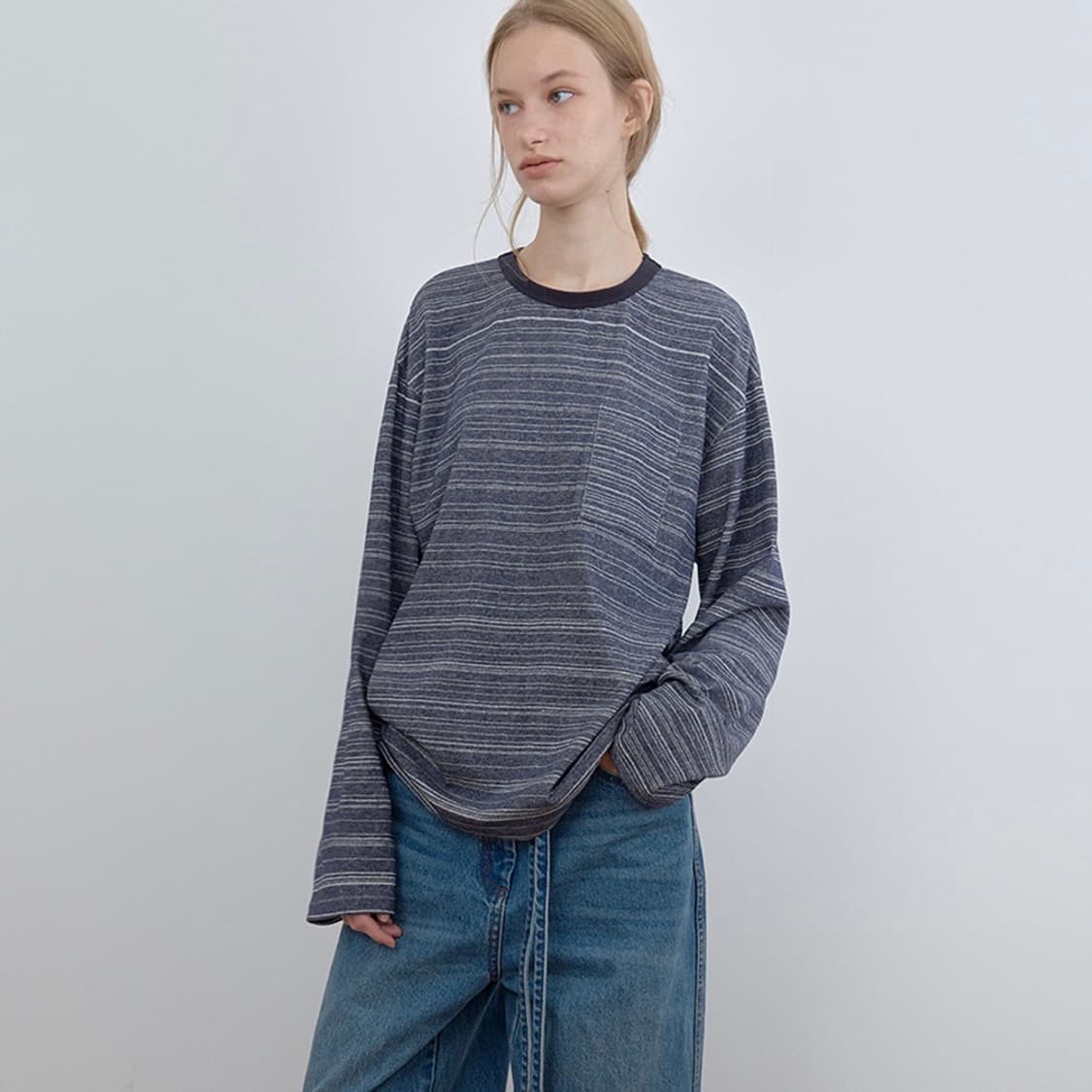 CACELE 카셀 STRIPE CREW NECK LONG SLEEVE 상품이미지1