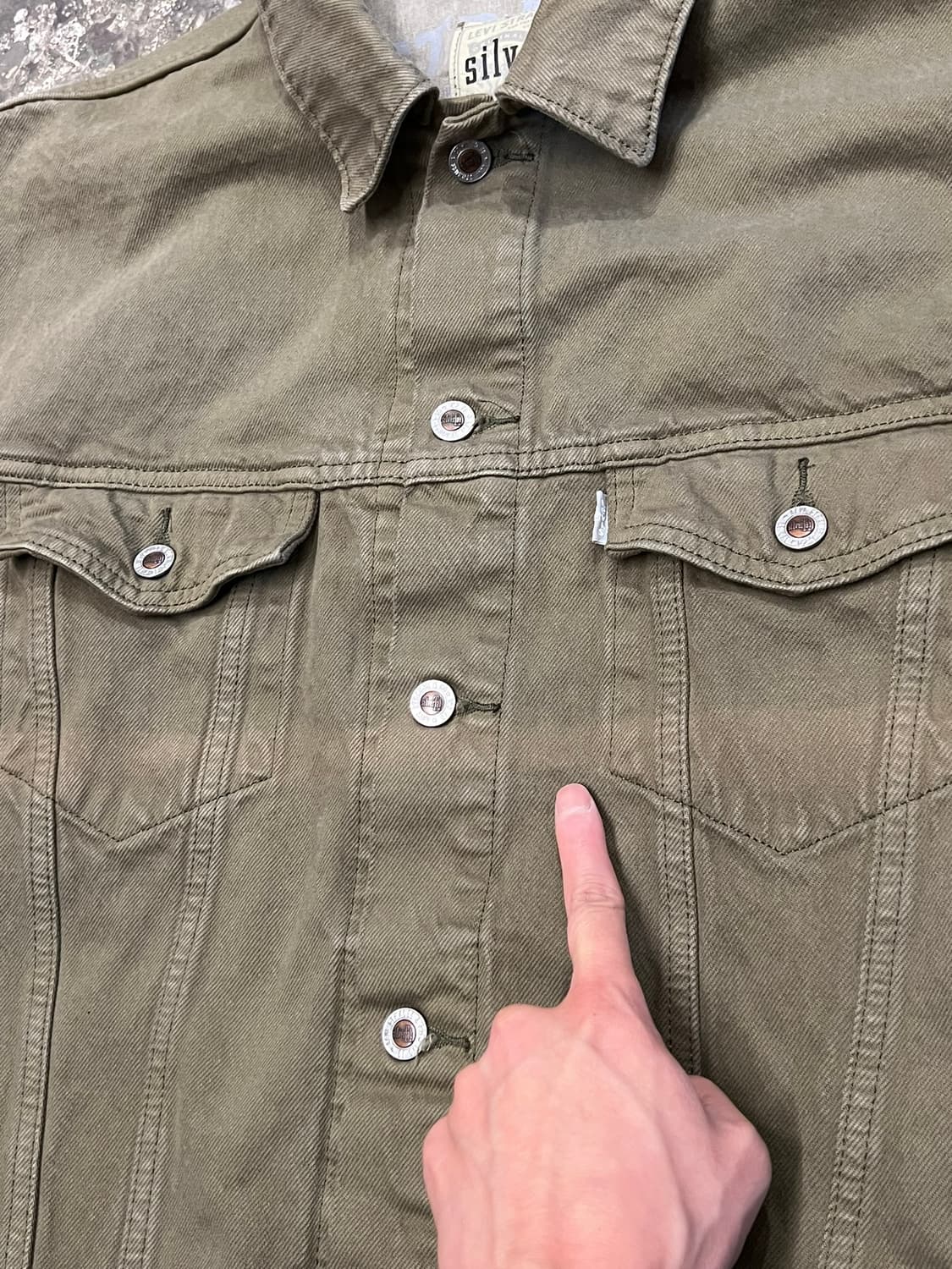[L] 리바이스 실버탭 올리브 카키 트러커 청 데님 자켓 상품이미지6