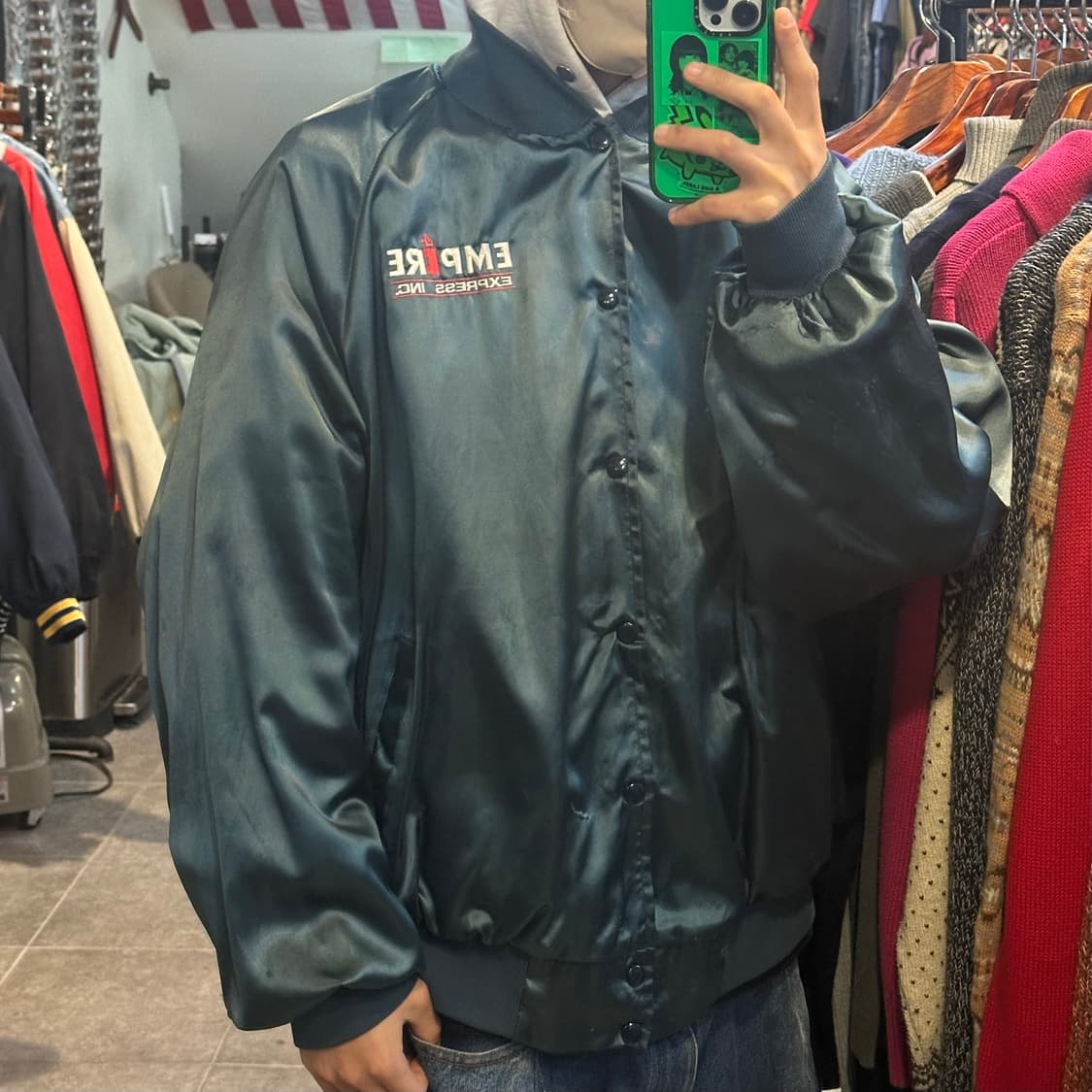 [NO.9] 빈티지 봄버 자켓 딥그린 상품이미지4