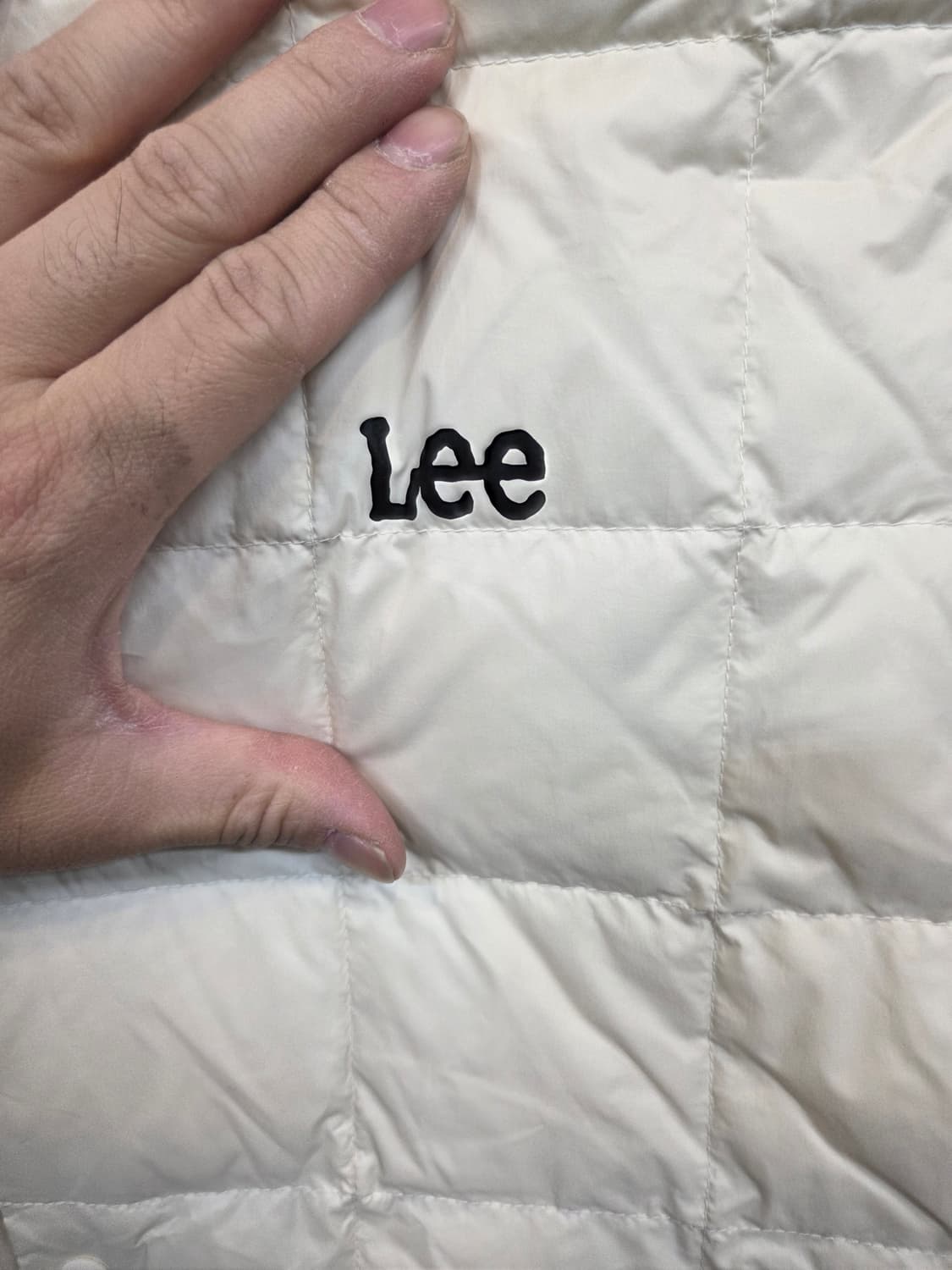 Lee 트위치로고 라이트다운 덕 다운패딩 조끼 m 아이보리 상품이미지4