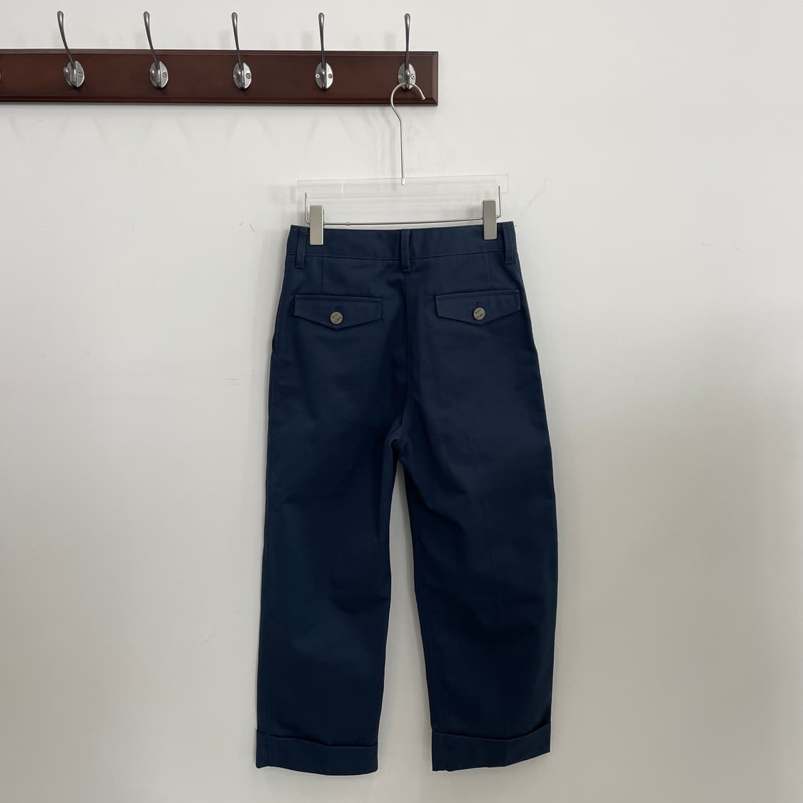 아크네 스튜디오 네이비 롤업 와이드 코튼 팬츠 상품이미지2