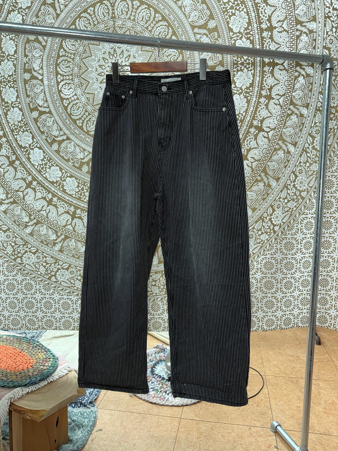 Develop 스트라이프 흑청 데님팬츠  상품이미지3