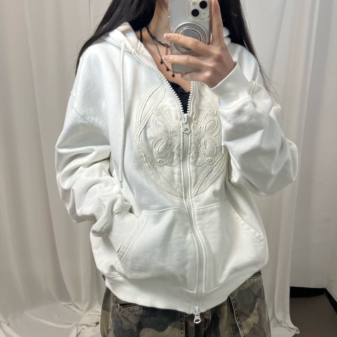 Bad Blood Leather Patch Hood Zipup 상품이미지3